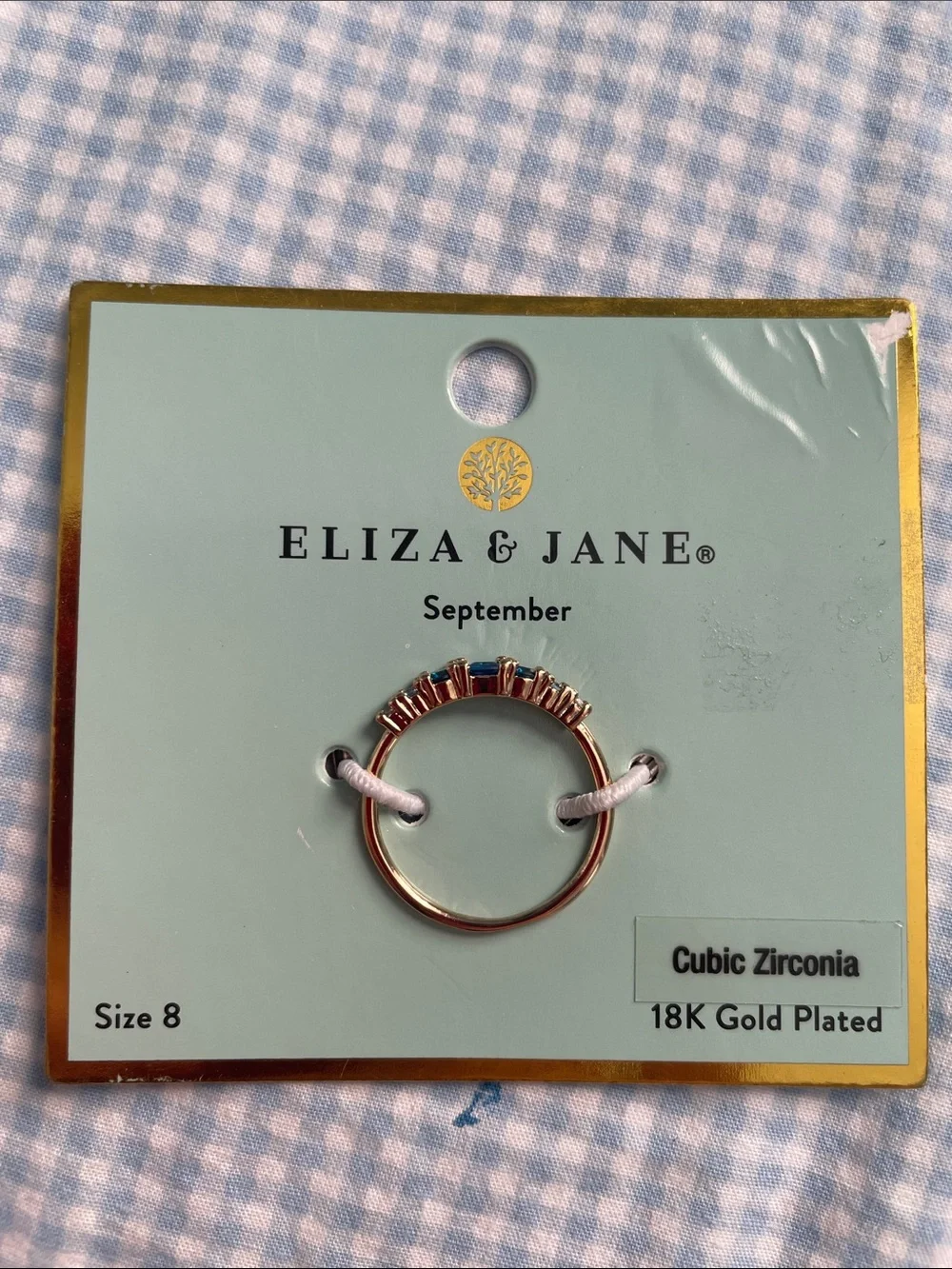 Eliza & Jane Blue Gold Ring Size 8